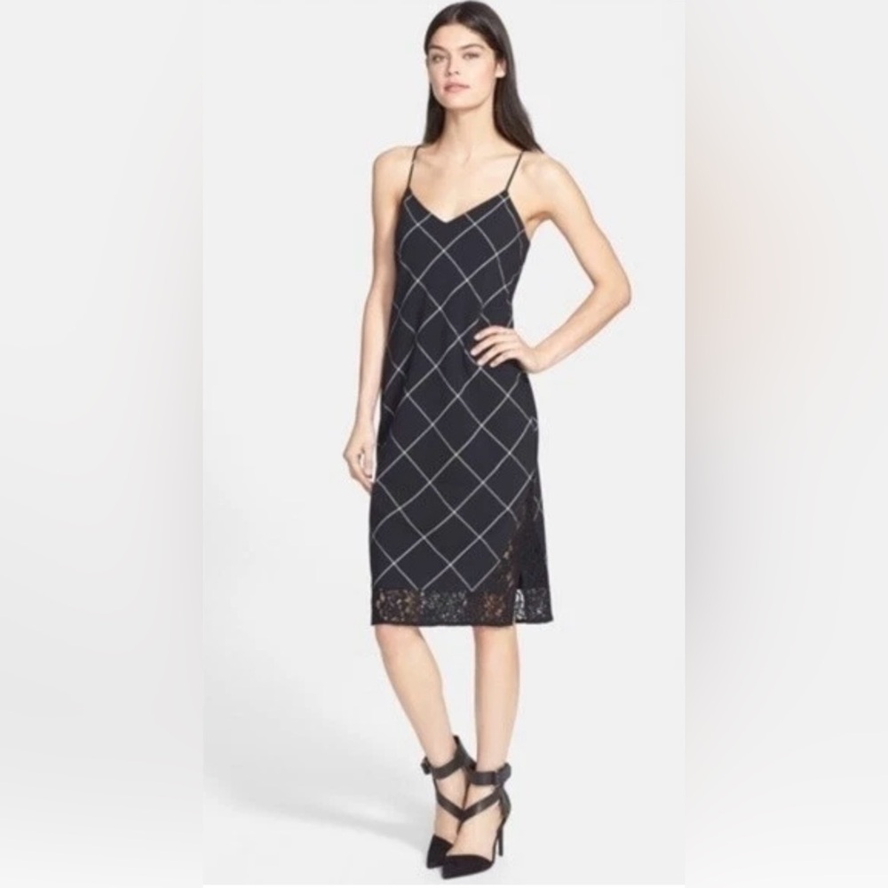 1. State Black and White Spaghetti Strap Dress